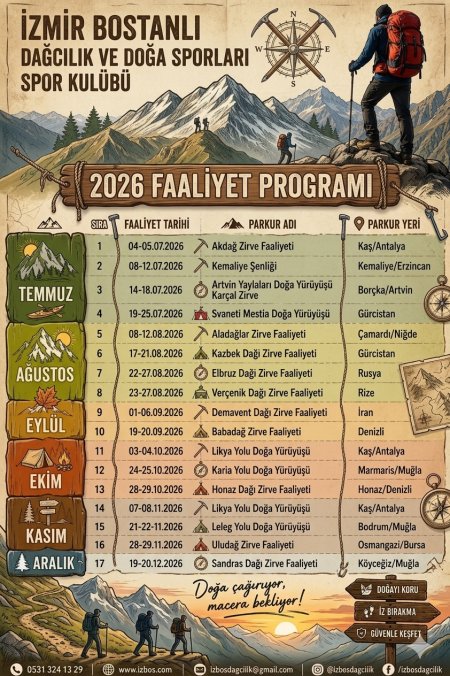 İl İçi ve İl Dışı 2026 Faaliyet Porgramı